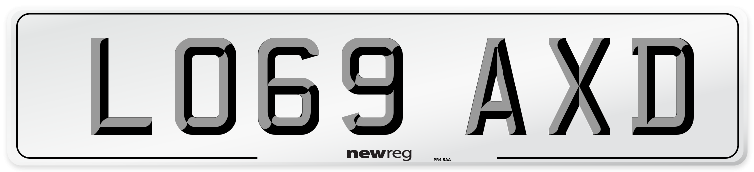 LO69 AXD Number Plate from New Reg